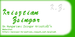 krisztian zsingor business card